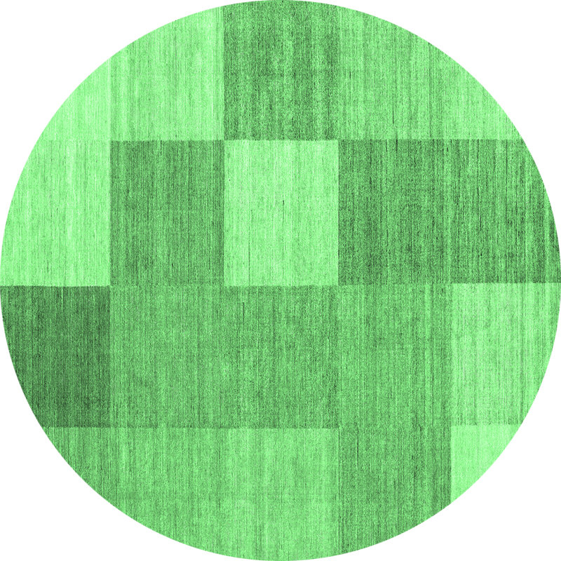Washable Checkered Indoor Rug, Round 5'