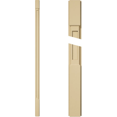 Signature Urethane Flat Panel Pilaster w/ Standard Capital & Base, 4"W x 108"H x 2"P (Pair), Base Can Be Trimmed Up to 6 5/8", High Density Milled Urethane, Factory Primed Tan, Sold As Pair