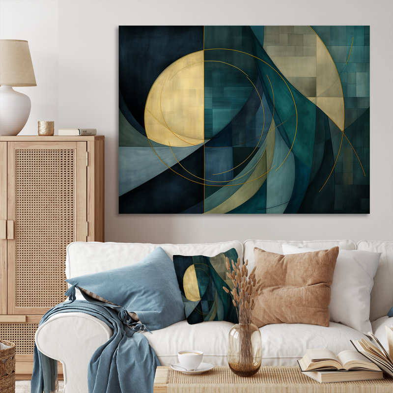 Abstract Echoes Swirls 2 - Abstract Collages Wall Art, Wrapped Canvas, 24" H x 32" W x 1" D
