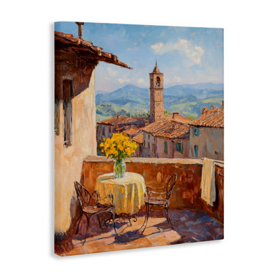 Sunlit Balcony View Canvas, design by Petal Prints Design