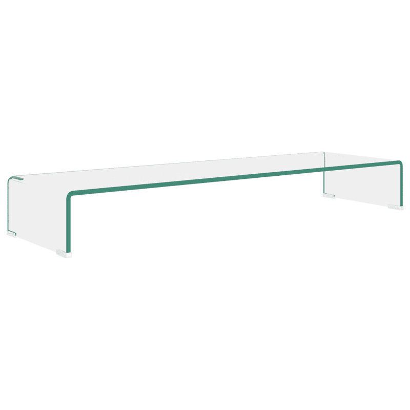 Wakeland TV Stand/Monitor Riser Glass, Green, 100cm