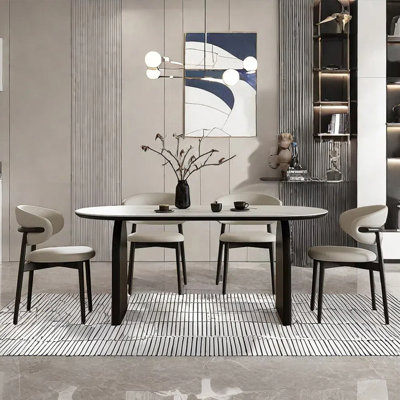 Vintage rectangular dining table and chair set