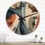 Horloge murale surdimensionnée en bois bleu et orange-962002930