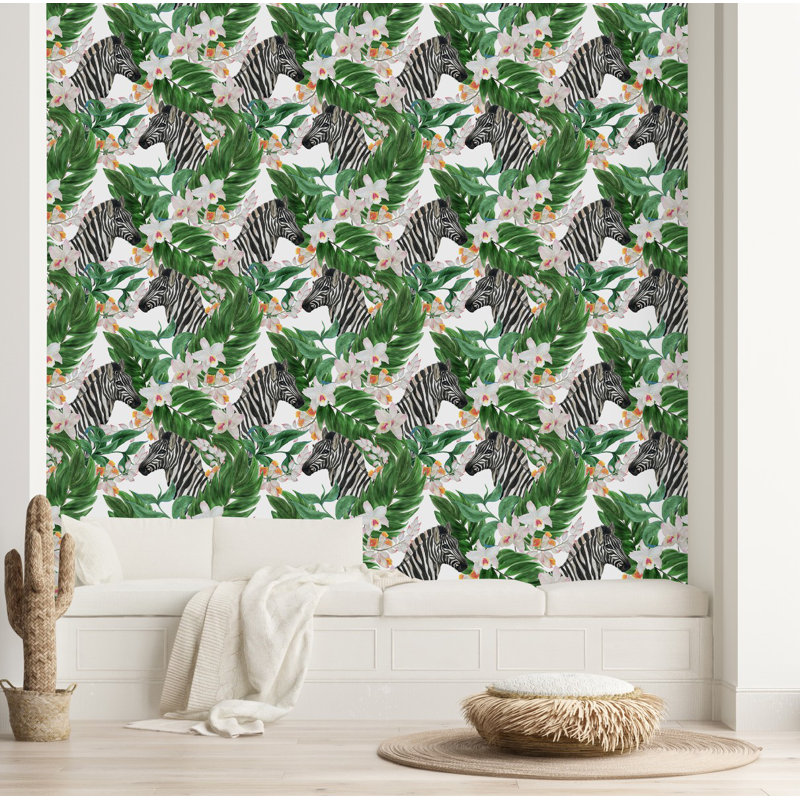 Hoenack Peel & Stick Floral Wallpaper, 2.08' W x 10.42' L