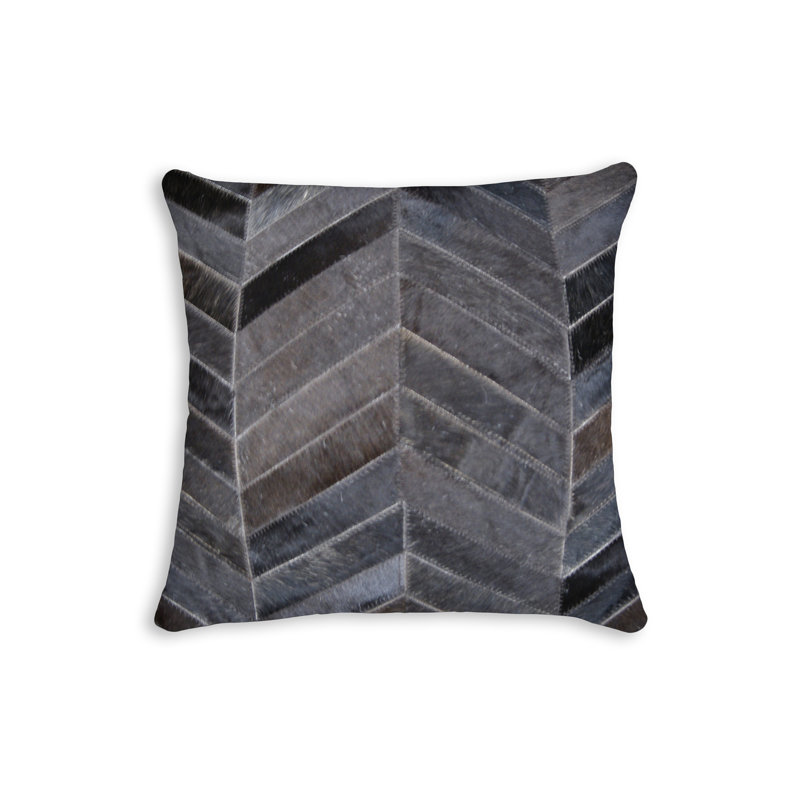Torino Leather/Suede Throw Square Pillow Cover & Insert, Chocolate