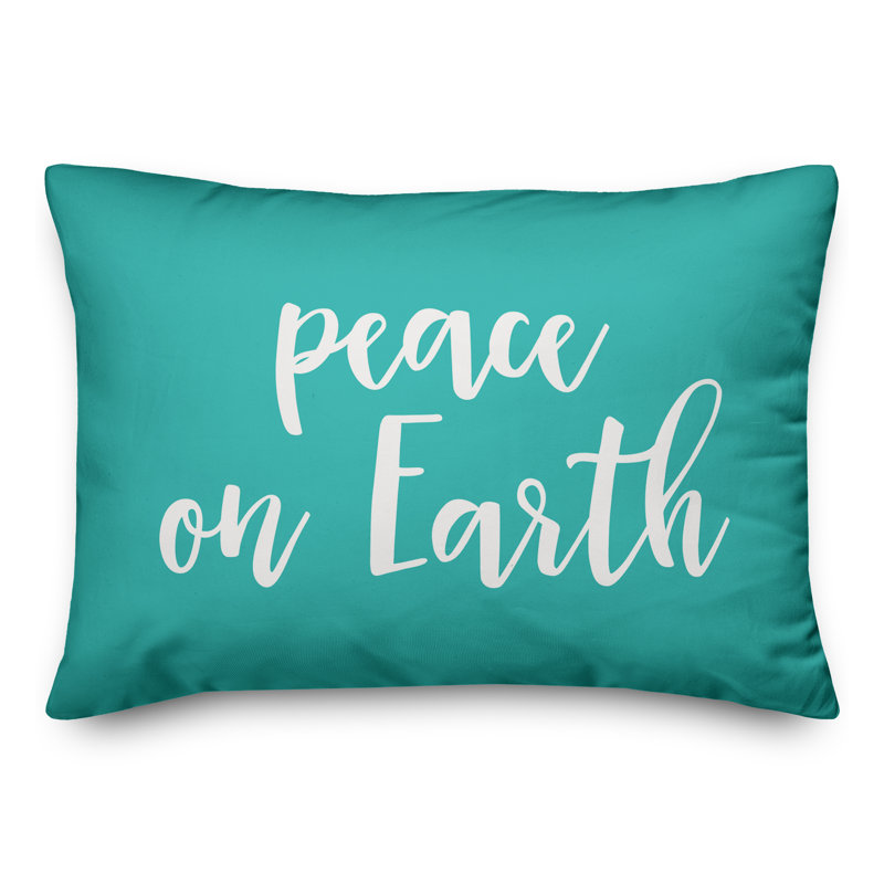 Coussin Peace on Earth, Bleu sarcelle