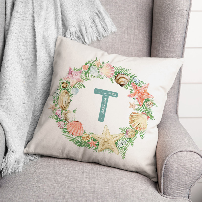 Reversible Throw Pillow, T