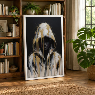Dissolution in Gold Modern - Wrapped Canvas