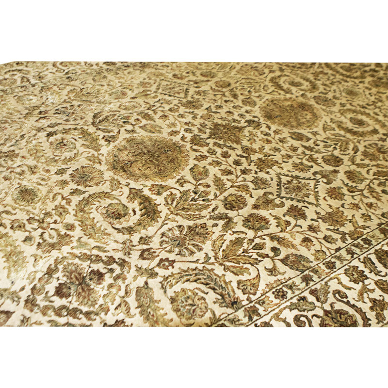 Tapis beige et crème noué à la main de haute qualité