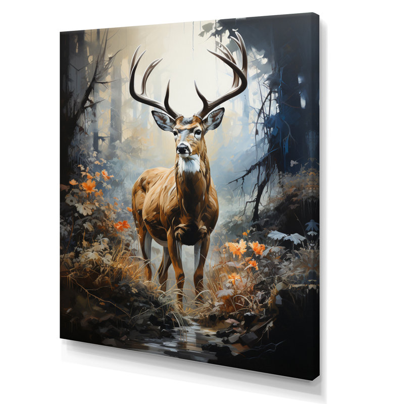 Kure Deer Dappled Twilight - reproduction sur toile, H 40 po x l 30 po x P 1,5 po, Toile tendue