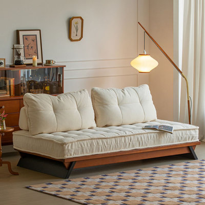Canapé blanc modulaire en chenille