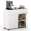 Wooden Coffee Bar Station Table With 1 Drawer & 2 Doors-1001582033
