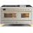 ILVE Majestic II Series 60 inch Dual Fuel Range with 9 Burners, Griddle (Glass Door)-114373849-114373869