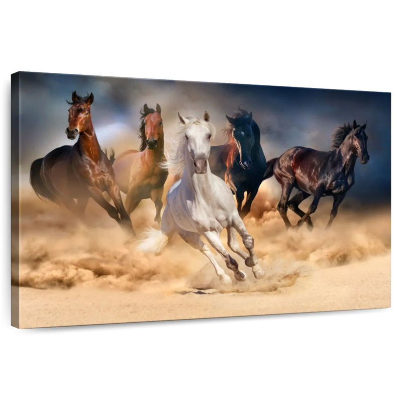 Brampt Sprinting Arab Horses, 16" H x 24" W