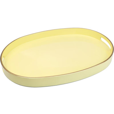 Yellow Oval Plastic Serving Tray