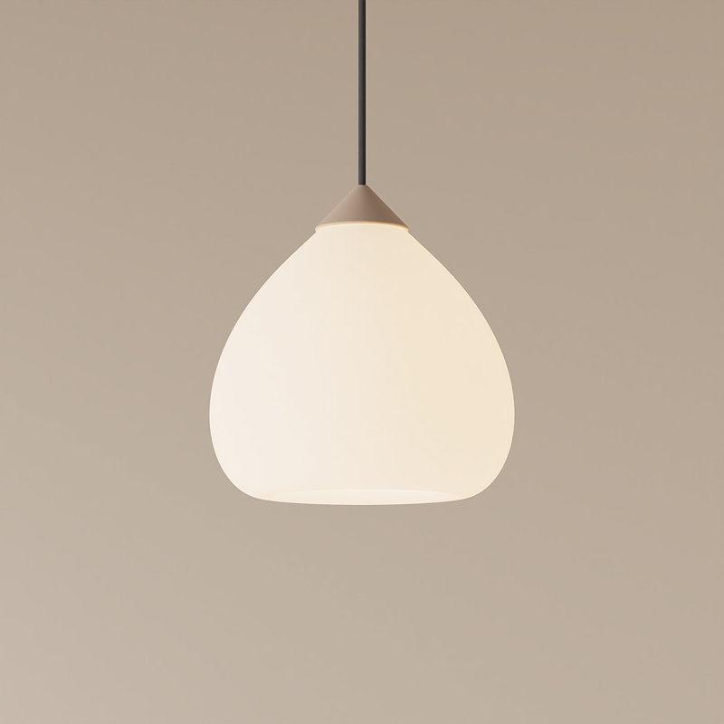 Gulp Pendant Light, 14.6" H x 9.45" W x 9.84" D, Black, Peach