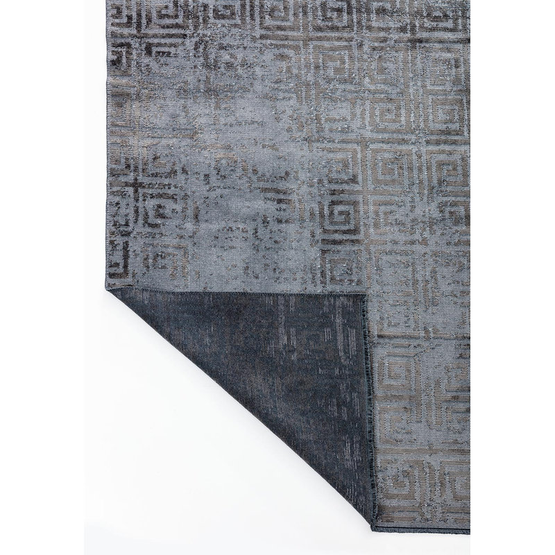 Labyrinthe contemporain délavé, Rectangle 6 pi 7 po x 9 pi 10 po