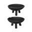 Ensemble de 2 bols à pieds en bois de teck - 11,8 po de diamètre x 5,9 po - noir