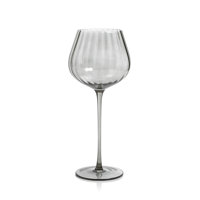 Sesto Optic Swirl White Wine Glasses, Set of 4 (Set of 4) Color: Blue