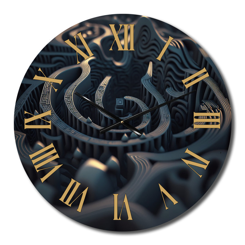 Horloge murale moderne à motif géométrique Throughthe, Moyenne