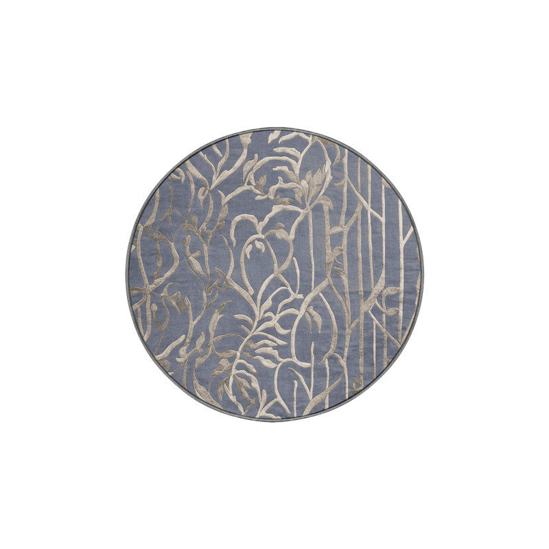 Machine Washable Gray Area Rug, Round 7'