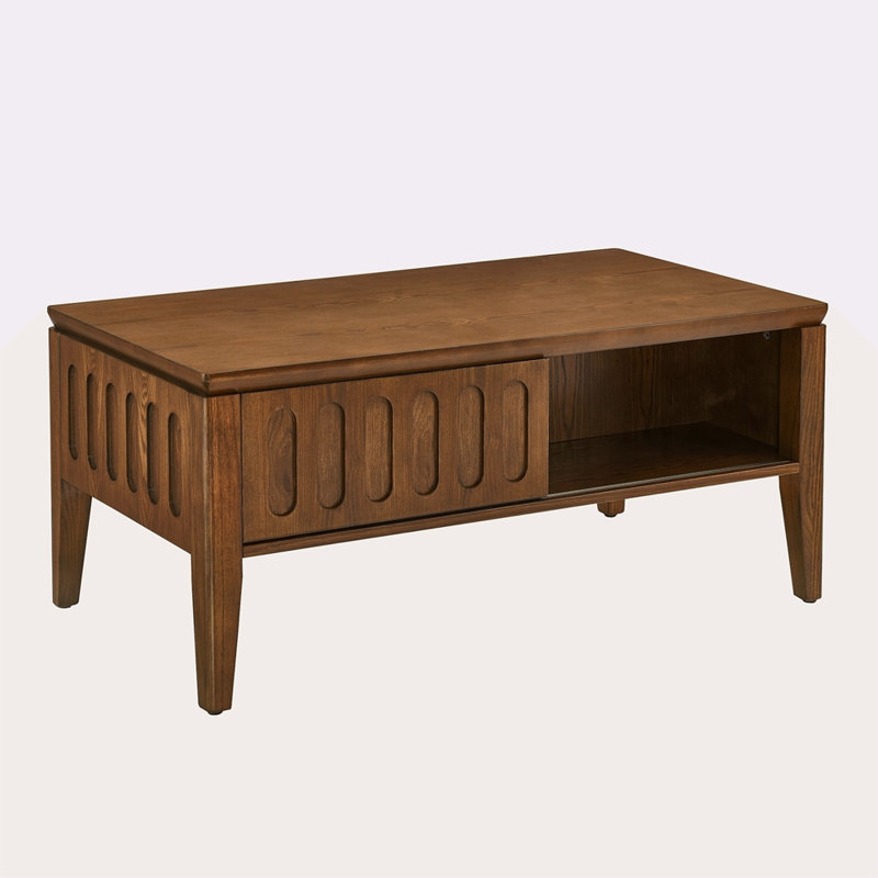 Table basse cannelée moderne Mid Century