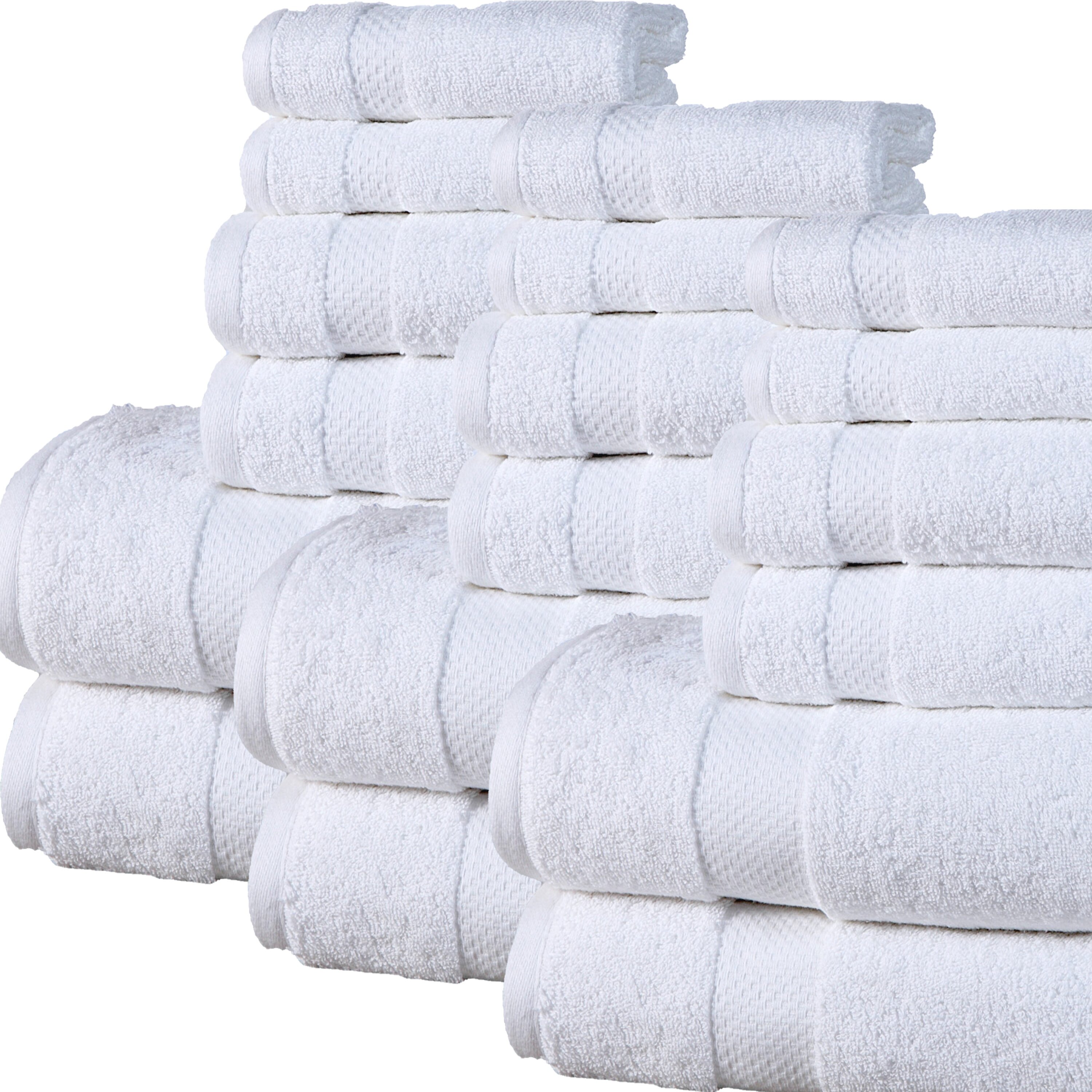 6pc Spirit Linen Bath Towel Set 100% Ringspun Plush Cotton
