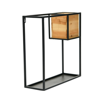 Metal Wall Shelf with Wood Box