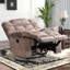 Fauteuil inclinable manuel rembourré en microfibre de 39,4 po de largeur avec accoudoirs Preana-1333887195