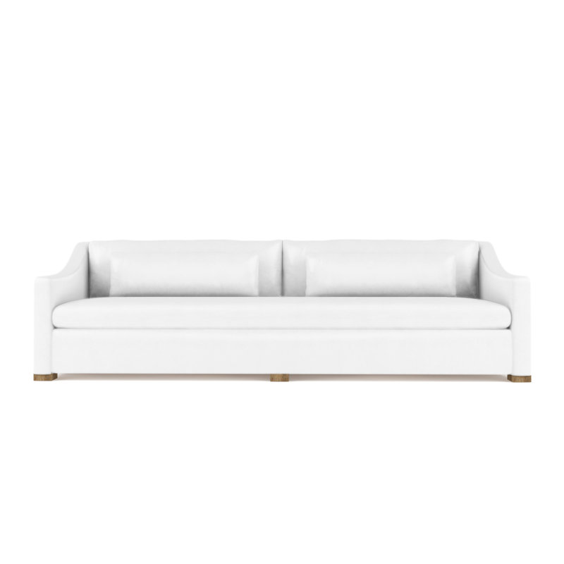 Crosby Slope Arm Sofa, 32.5" H x 120" W x 38" D, Weathered, Vintage Leather Blanc