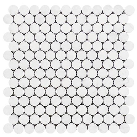 PENNY ROND MOSAIC - BIANCO V. DOLOMITE HONED