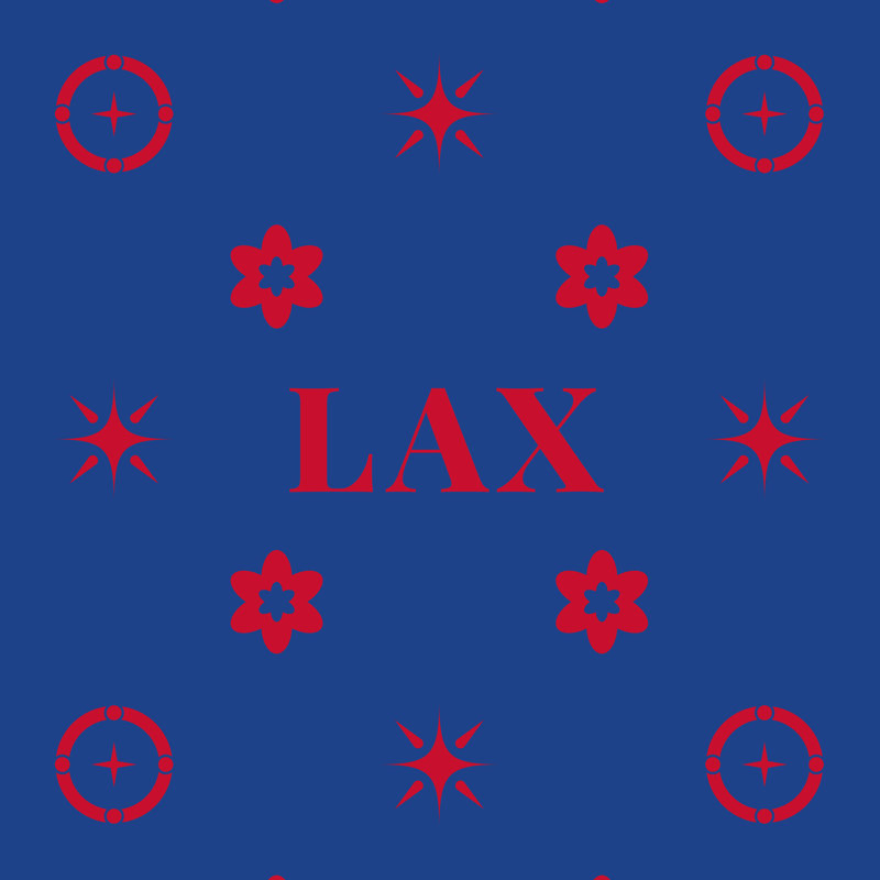 Coussin 14 po x 10 po LA, Bleu, rouge, LA