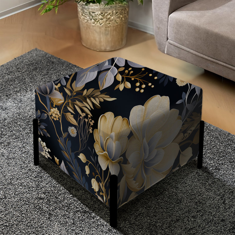 Motif botanique de jardin enchanté - repose-pieds carré floral