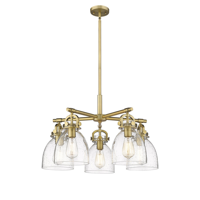 Lustre suspendu 5 lumières 7 po Avacyn, Bullé, Laiton brossé