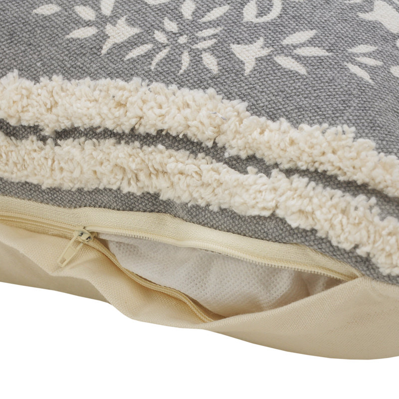 Contemporary Medallion Stonewashed Hand-Made 100% Cotton Oversized / King Lumbar Accent Pillow, Pillow Cover Only - No Insert