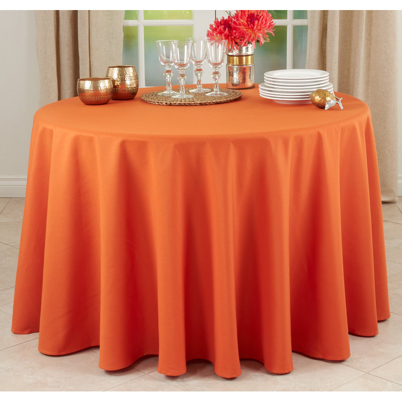 Grace Polyester Round Tablecloth, Hunter Green, 70" L x 70" W