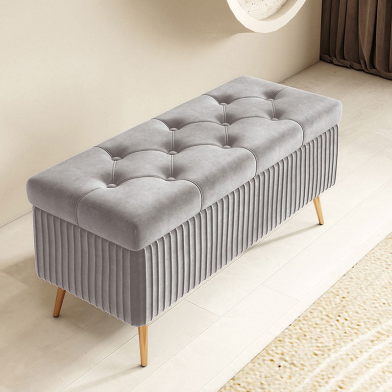 Banc rembourré gris clair, Gris clair