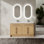 Meuble-lavabo autoportant de 60 po avec lavabo en résine, 4 portes à fermeture douce, contreplaqué original (KD-PACKING)