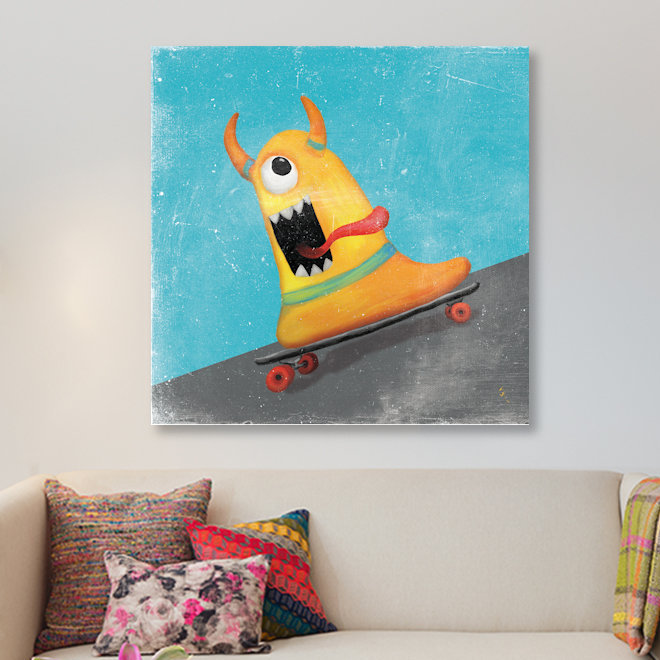 « xtreme monstres iv », impression sur toile, H 12 po x l 12 po x P 0,75 po, Toile tendue, Aucun mat