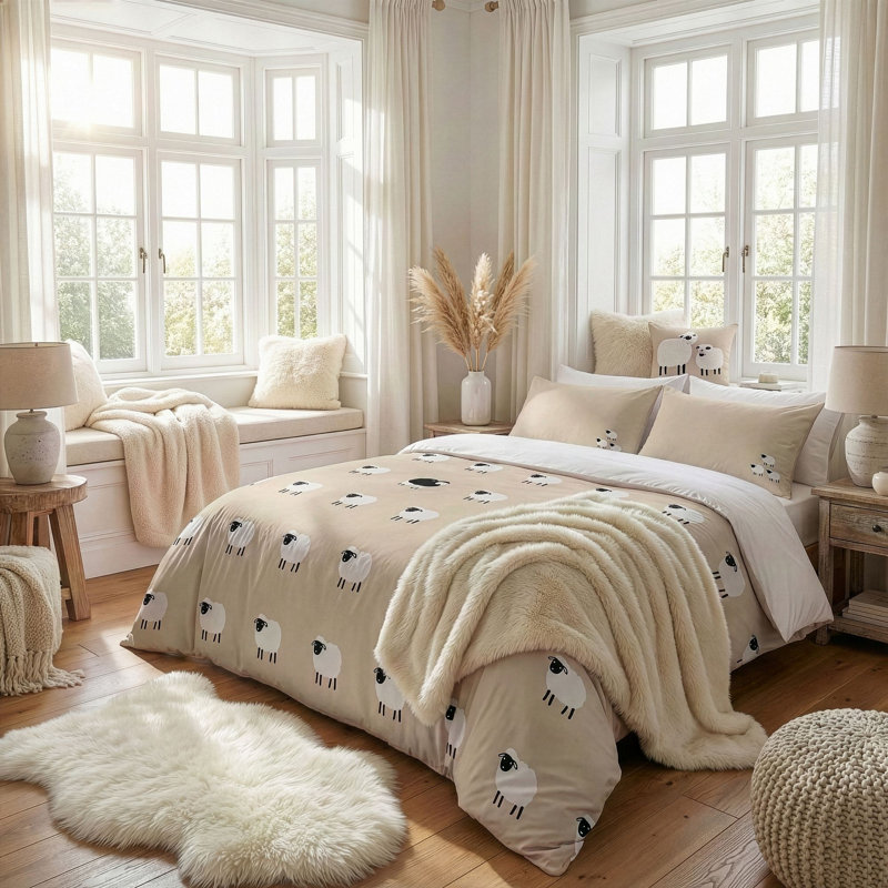 Ensemble de housse de couette, Housse de couette pour lit simple + 1 taie d'oreil, Jaune beurre