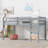 Willow Solid Rubberwood Twin Loft Bed with Ladder and Strengthened Slats