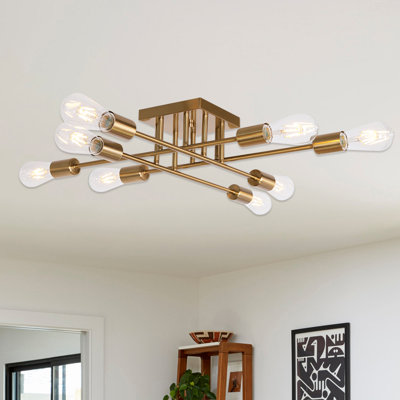 Plafonnier semi-encastré 8 lumières 23,23 po Erxhan