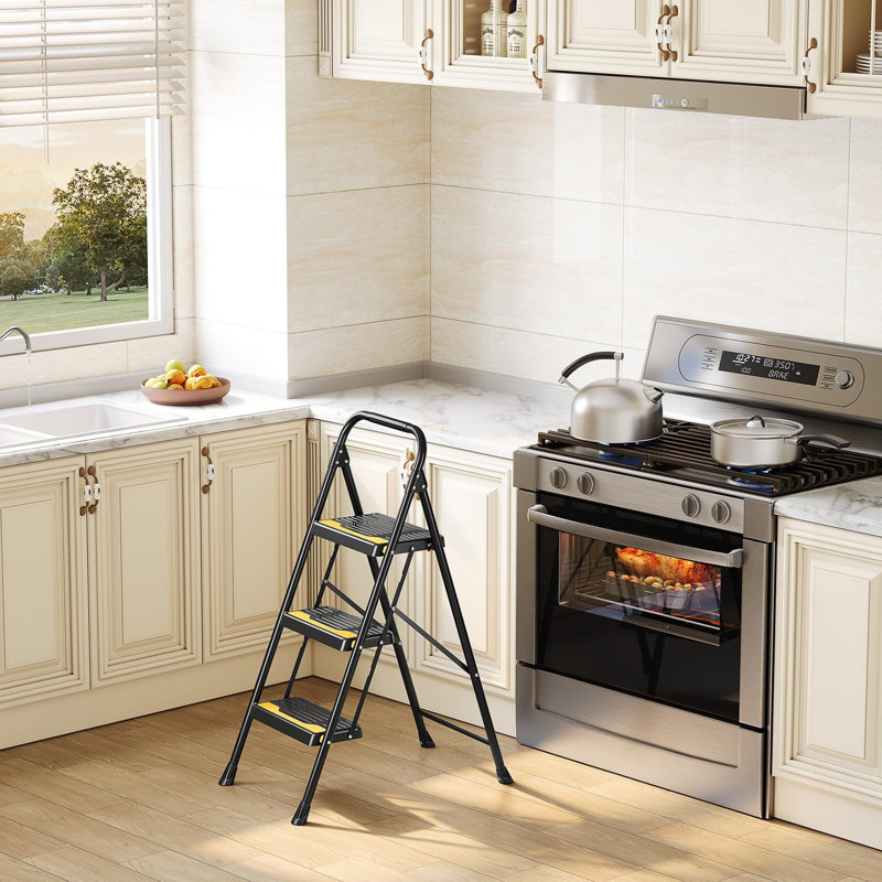 3 Step Ladder, Heavy-Duty 150KG Capacity