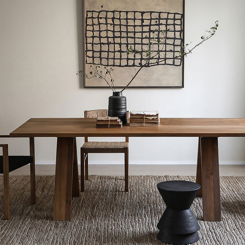 Table de salle à manger moderne Modern Burlywood, H 29,53 po x L 55,12 po x l 27,56 po