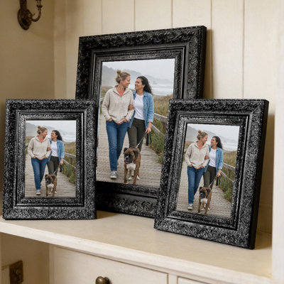 Cadre photo de famille 3 pièces 11 "x 14" noir pour bureau