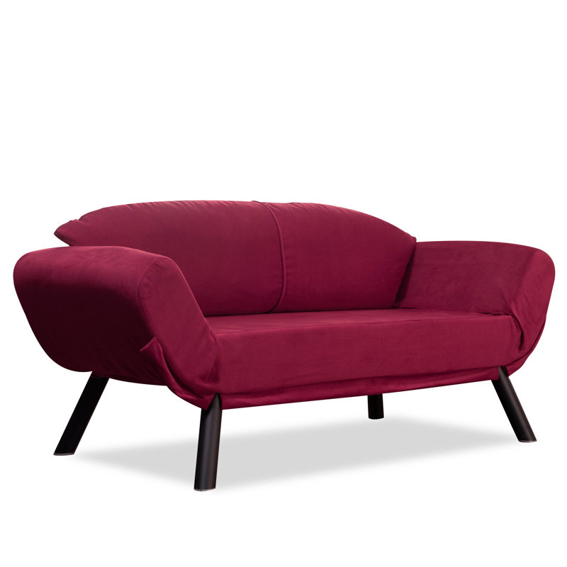 Desdemona 2 Seater Clic Clac Sofa Bed, Dark Red