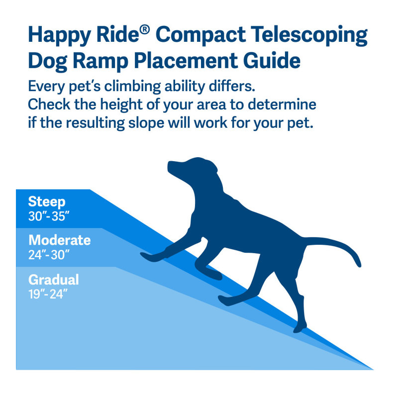 Gray Aluminum Telescoping Dog Ramp for Cars and SUVs