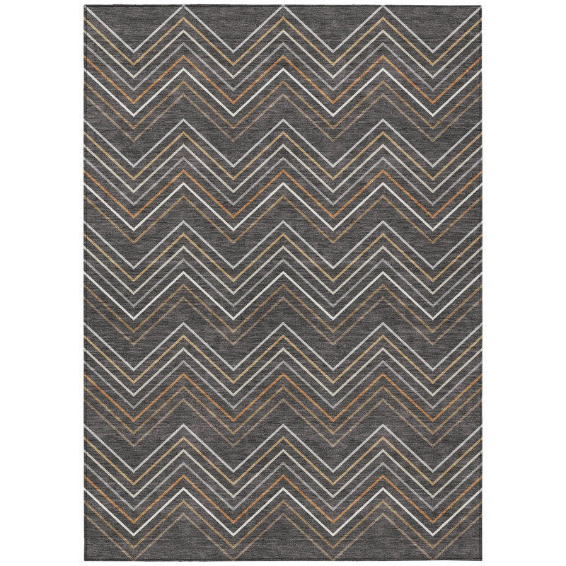 Machine Washable Indoor/Outdoor Chantille ACN2392 Stripes Rug, Rectangle 5' x 7'6"