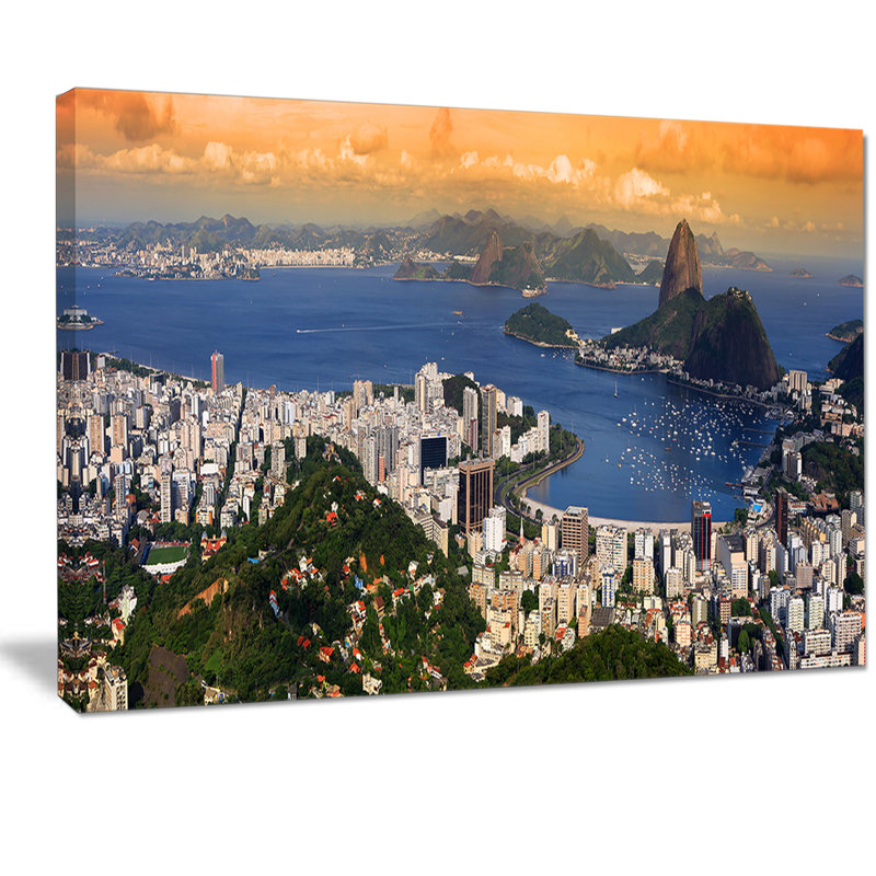 Rio Landscape Panorama - reproduction de photo sur toile tendue, H 20 po x l 20 po x P 1 po