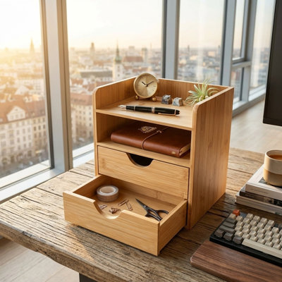 Solid Wood Desk Organiser